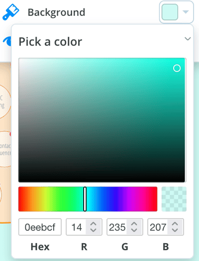 Choosing colour from the colour picker.