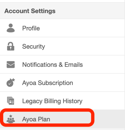 Click on Ayoa Plan