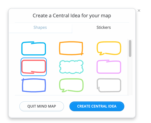 Choose a central idea for your mind map