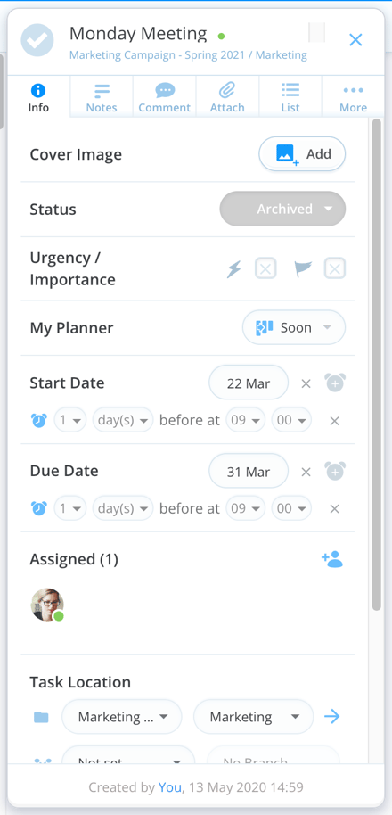 Archived Tasks views