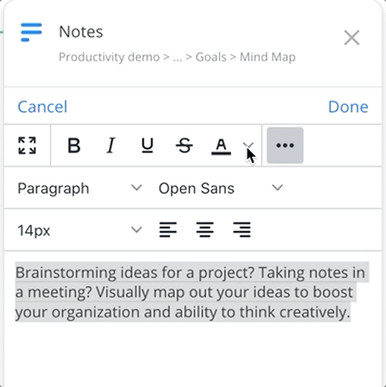 Choose common text formatting options