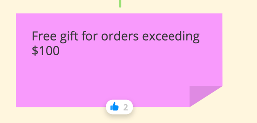 When multiple people vote on on the same element, the vote icon will go up.