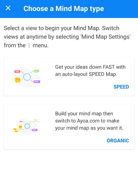 Choose a Mind Map type.