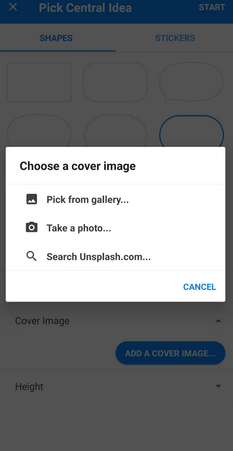 Choose a cover image for your central idea.