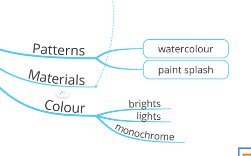 Organic and box branches within the same mind map