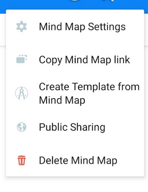 In the drop-down menu, tap on "Mind Map Settings"