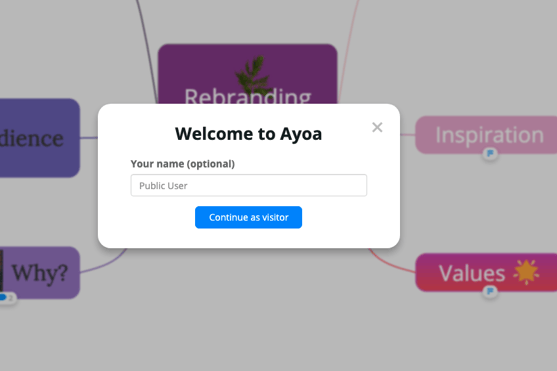 Entering user's name to access map.