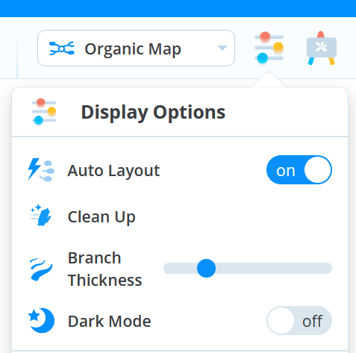 Use clean up to tidy unruly mind maps