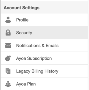 Account settings.