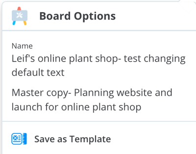 Selecting Save as Template option. 