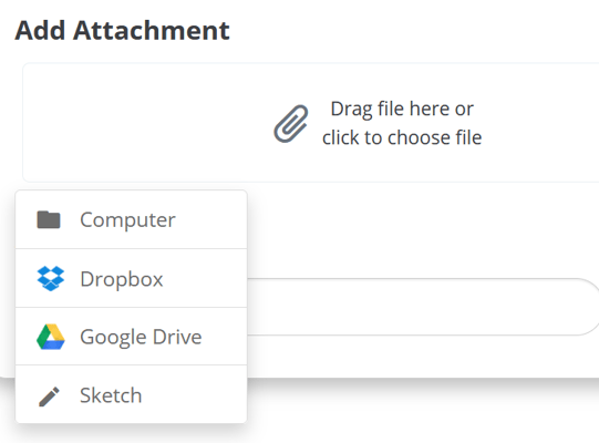 Click the paper clip or drag to upload a file