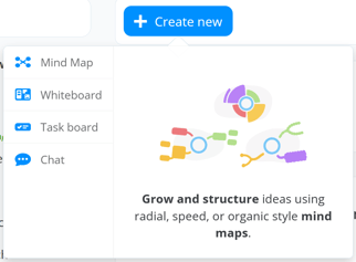 Go to the Home Page and click 'Create New' then choose 'Mind Map'