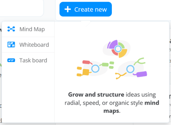 Go to the Home Page and click Create New then choose Mind Map