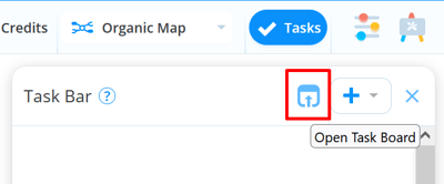 Selecting the box with arrow icon to open task board.