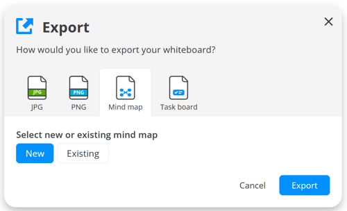 Selecting Mind Map export.