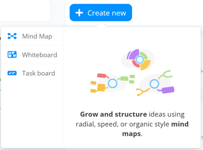 Selecting + Create New option.