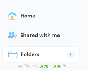 Click the blue + icon to create new folder.