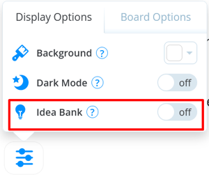 The Idea Bank option selected 