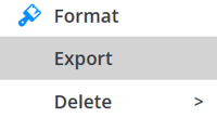 Selecting Export.