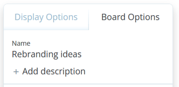 Board Options with map's name. 