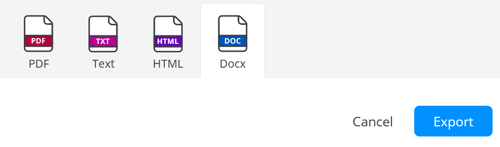 Docx icon selected