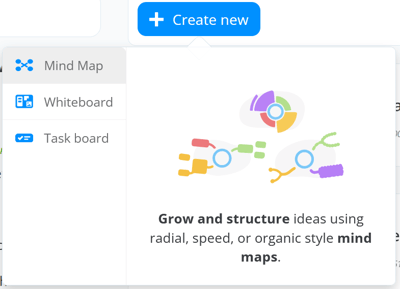 Start a new mind map from a template