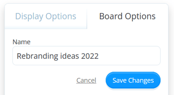 Editing map's name in the board options.