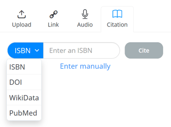 Choose citation type