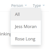 Drop-down menu under Person section 