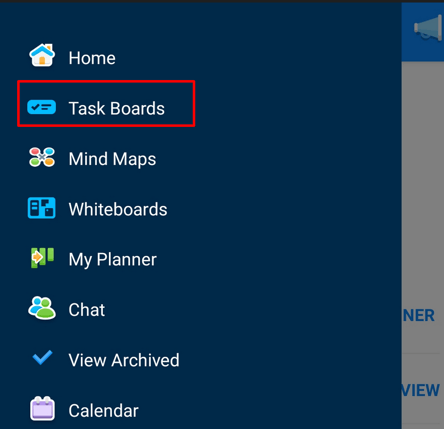 Selecting Task boards in the menu.