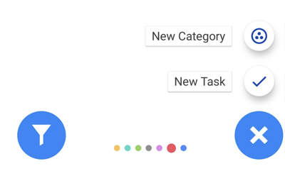 Look for the + symbol to create a new task or a new category.
