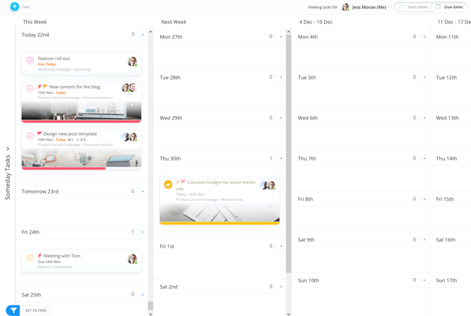 View of the calendar view.