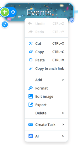 Context menu on the branch.