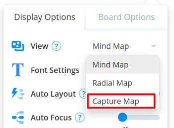 In the View section, open the drop-down menu and select Capture Map.