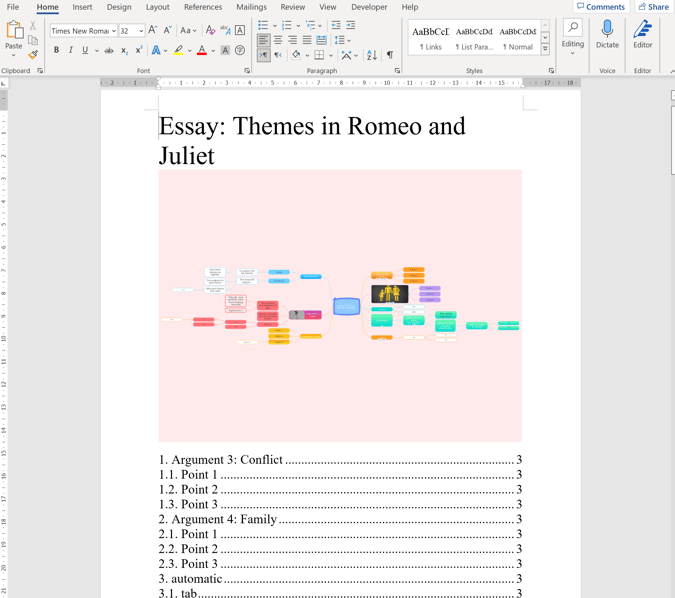 Exporting A Mind Map As A Word Document