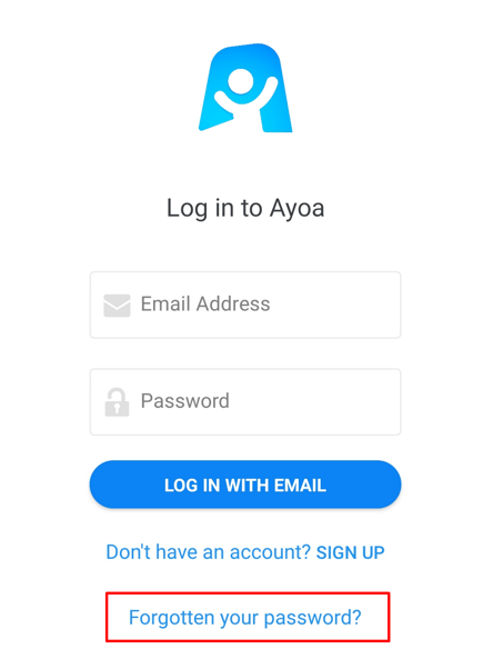 Login page with Forgotten password selected. 