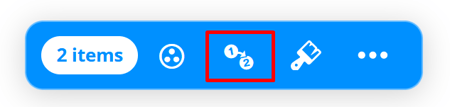 Multi-select toolbar with the relationship icon selected.