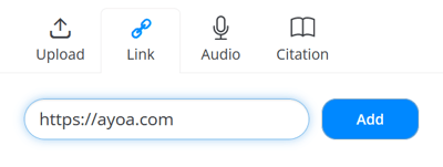 Input a website url to include a link