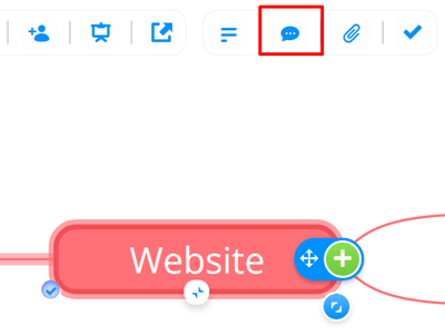 Selected comment icon in the top toolbar.