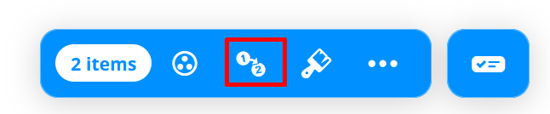 Multi-select toolbar with the relationship icon selected.