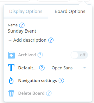 Select the Board Options tab.