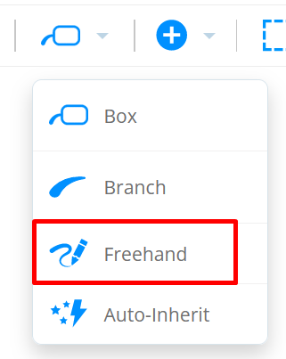 Freehand mode and control points in Mind Maps