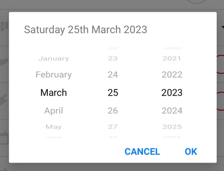 Selecting date.
