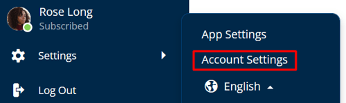 Selecting Account Settings