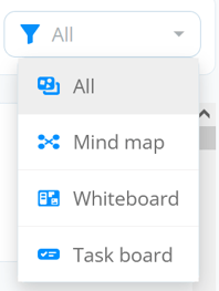 Changing which types of boards are shown.