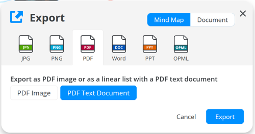 PDF text document selected. 