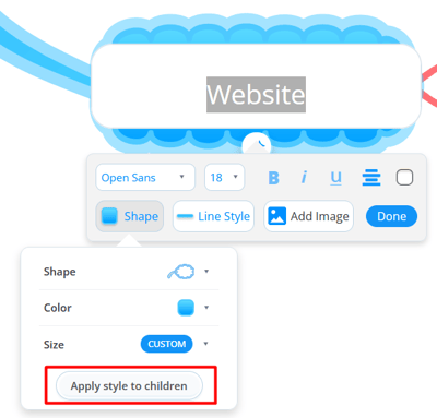 Click apply style to children.