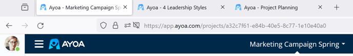 View of a few web tabs with Ayoa boards.