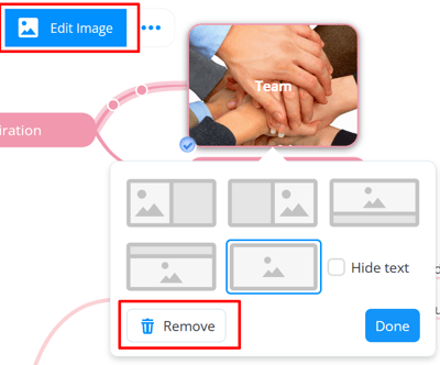 The Remove button in the Edit image section