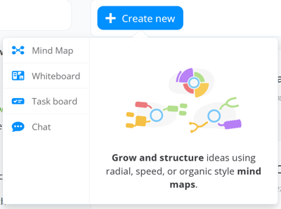 Showing menu for creating a board.